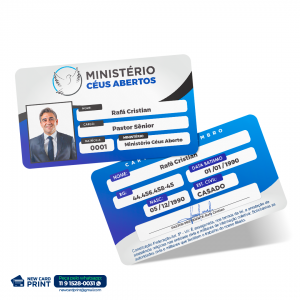 Cartão de Membro Igreja de PVC PVC 0,76mm 5,4 x 8,6 cm Cores: 4 × 4  (Colorido)   